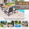 Costway Patio Rectangular Acacia Wood Dining Table with 1.9''Umbrella Hole Indoor&Outdoor